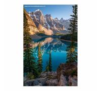 CUDAOO Canvas Wall Art Natural Landscape Abstract Modern Painting Mountain Lake Scenery for Living Room Bedroom(Turquoise)-60x90cm Unframed
