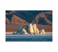 CUDAOO Canvas Wall Art Natural Landscape Abstract Modern Painting Salt Lake Stone for Living Room Bedroom(Chocolate brown)-40x60cm Unframed