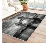 CUDAOO Digital Printed Unique Design carpet Bridge Across River Living Room Rugs Decorative Indoor Floor Mat Natural Theme(Black and white)-180x240cm