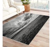 CUDAOO Digital Printed Unique Design carpet Clouds Over Plains Non-Slip Throw Floor Carpet for Bedroom Entrance(Black and white)-90x150cm