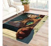 CUDAOO Digital Printed Unique Design carpet Cute cat explorers Living Room Bedroom Sofa Mat Door Mat Home Decoration(brown)-60x90cm