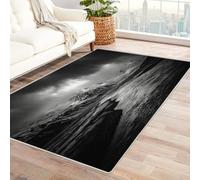 CUDAOO Digital Printed Unique Design carpet Distant Ice River Living Room Bedroom Sofa Mat Door Mat Home Decoration(Black and white)-180x270cm
