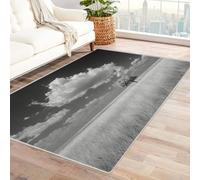 CUDAOO Digital Printed Unique Design carpet Distant Trees and Clouds Living Room Rugs Decorative Indoor Floor Mat Natural Theme(Black and white)-120x180cm