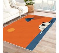 CUDAOO Digital Printed Unique Design carpet Lazy dog shadow Non-Slip Throw Floor Carpet for Bedroom Entrance(orange)-60x90cm