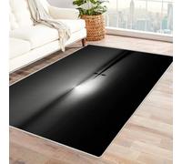 CUDAOO Digital Printed Unique Design carpet Lonely Mooring Non-Slip Throw Floor Carpet for Bedroom Entrance(Black and white)-120x180cm
