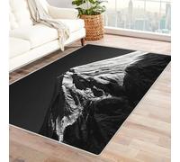 CUDAOO Digital Printed Unique Design carpet Lonely Snowy Peaks Living Room Bedroom Sofa Mat Door Mat Home Decoration(Black and white)-120x150cm