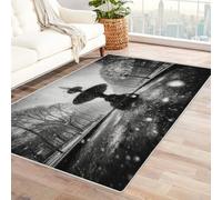 CUDAOO Digital Printed Unique Design carpet Snowfall Spring Living Room Rugs Decorative Indoor Floor Mat Natural Theme(Black and white)-210x270cm
