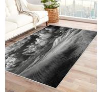 CUDAOO Digital Printed Unique Design carpet Tower on Beach Living Room Bedroom Sofa Mat Door Mat Home Decoration(Black and white)-240x300cm