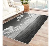 CUDAOO Digital Printed Unique Design carpet Vast Cloudy Field Living Room Bedroom Sofa Mat Door Mat Home Decoration(Black and white)-210x270cm