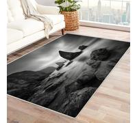 CUDAOO Digital Printed Unique Design carpet Vast Sea Reef Living Room Rugs Decorative Indoor Floor Mat Natural Theme(Black and white)-120x180cm