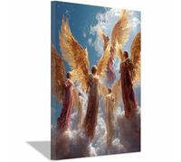 CUDAOO Fine Canvas Wall Art Golden Wingsed Celestial Group Modern Minimalist Paintings Prints,for Home Bedroom Office Decoration Living room Decor(golden)-40x60cm Framed