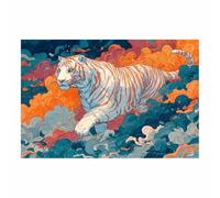 CUDAOO Majestics Tigers Art Animals Aesthetic Poster Canvas Wall Art Colorful Cloud Tigers for Bedroom Livings Room Paintings Pictures Wall Decor(multicolored84)-40x60cm Unframed