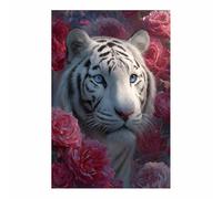 CUDAOO Majestics Tigers Art Animals Aesthetic Poster Canvas Wall Art Tigers Among Flowers for Bedroom Livings Room Paintings Pictures Wall Decor(pink294)-70x100cm Unframed