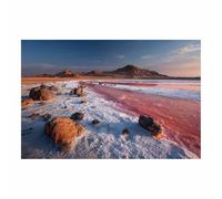 CUDAOO Modern Nature Landscape Poster Red Salt Lake for Office Bedroom Living Room Decor(Coral orange)-70x100cm Unframed