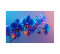 CUDAOO Moderne Grüne Pflanze Poster Blue blossoms für Schlafzimmer, Büro, Flur, Eingang(Lilac color)-40x60cm Unframed