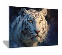 CUDAOO Tigers Art Canvas Wall Decor Canvas Painting Art Poster Golden-Eyed Tigers for Home Livings Room Bedroom Wall Decor spaces personalized decoration(navy blue91)-70x100cm Framed