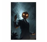 CUDAOO Vintage Halloween Canvas Wall Art,Creepy Print Melons command for the Livings room, bedroom, bathroom, office, kitchen, dorm, apartment(dark gray200)-70x100cm Unframed