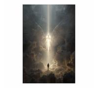 CUDAOO Wings Canvas Murals Light Wings Revelation Posters and Prints Modern Wall Art Picture, for living room, bedroom, Apartment Corridor Office etc.(white)-60x90cm Unframed