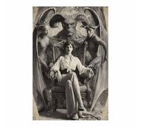 CUDAOO Wings Canvas Murals Surrounded by Demonss Posters and Prints Modern Wall Art Picture, for living room, bedroom, Apartment Corridor Office etc.(Black and white)-60x90cm Unframed