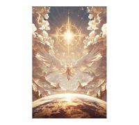 CUDAOO Wings Canvas Wall Art Divine Wingss Dome Light Science Fiction Artworks, Suitable for Living Room Bedroom Decor Kid's Room Wall Decoration(golden)-60x80cm Unframed