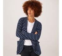 Cuddl Duds Cloud Knit Rib Cardigan NAVY STRIPE MEDIUM