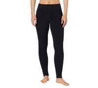 Cuddl Duds Fleecewear with Stretch Leggings for Women - Thermal Fleece Lined Base Layer Tights - Cold Weather Winter Clothes, Black, Large