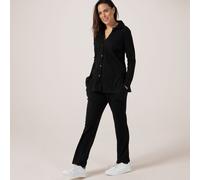 Cuddl Duds Variegated Ribbed Lounge Set BLACK LARGE