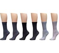 Cuddl Duds Womens 6 Pack Supersoft Warm Crew Socks (Ladies Shoe Size 4-10, Black Basic)