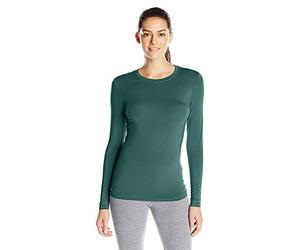 Cuddl Duds Women's Softwear with Stretch Long Sleeve Crew Neck Top - green - X-Large