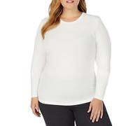 Cuddl Duds Women's Softwear with Stretch Long Sleeve Crew Neck Top, Ivory, X-Large