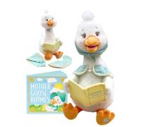 Cuddle Barn Darling Mother Goose (Blue) Dress Up Animated Plush w/Book, 14" | Reads 7 Classic Nursery Rhymes With Music, Illustrated Board Book, Beak and Body Moves, Reversible Costume