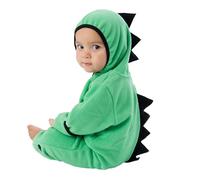 Cuddle Club Fleece Baby Romper Jumpsuit, Dino - Green, 12-18 Months