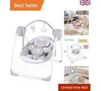 Cuddle Lamb Compact Baby Swing - Easy Travel, 6 Speeds for Infant Relaxation