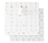 Cuddle & Learn Playmat by Fortella, Foldable Foam Baby Play Mat for Floor, Extra Large & Padded for Tummy Time and Outdoors, Portable with Travel Case (Alphabet & Moroccan 71.5x70x0.6 inch)