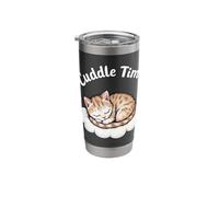 Cuddle Time Cat Lover Nap Enthusiast Design Stainless Steel Insulated Tumbler
