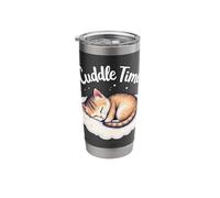Cuddle Time Cat Lover Nap Enthusiast Design Stainless Steel Insulated Tumbler