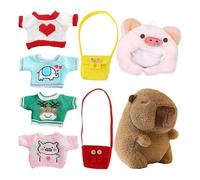 Cuddle Time Fun Engaging Capybara Plush With 7 Different Outfit Choices For Interactive Children's Play Activities (A)