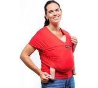 Cuddlebug Baby Wrap Carrier, Soft Stretchy Newborn Sling, 3-16 kg, Red