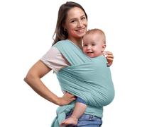 CuddleBug Baby Wrap - Hands-Free Baby Carrier Wrap - Soft & Stretchy Baby Wraps Carrier - Baby Carrier Newborn to Toddler 7-35 lbs - One-Size-Fits-All Baby Holder Wrap - Hip-Healthy Wrap (Mint)