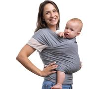CuddleBug Handsfree Soft Elastic Baby Sling for Infants and Young Children Weighing 3-15kg Universal Size Good Hip Positioning (Grey)