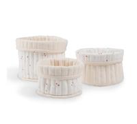 CuddleCo 3pk Storage Basket Set in Ditsy Cherry - Premium Fabric Baskets for Nursery Storage, Versatile Baby Laundry Baskets, Perfect for Organising Toys & Clothes, Ideal for Kids' Rooms