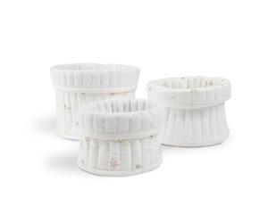 CuddleCo 3pk Storage Basket Set - Premium Fabric Baskets for Nursery Storage, Versatile Baby Laundry Baskets, Perfect for Organising Toys & Clothes, Stylish & Ideal for Kids' Rooms (Cashmere Meadow)