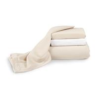 CuddleCo 4pc Cot Bed Bedding Set - Includes Duvet Cover, Comforter Blanket, and 2 Fitted Sheets - Cosy Bedding for Kids (Cashmere Waffle)
