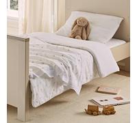 CuddleCo 4pc Cot Bed Bedding Set - Includes Duvet Cover, Comforter Blanket, and 2 Fitted Sheets - Cosy Bedding for Kids (Cashmere Meadow)