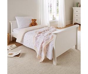 CuddleCo 4pc Cot Bed Duvet Cover Set in Ditsy Cherry - Includes Duvet Cover, Comforter Blanket, and 2 Fitted Sheets - Cosy Bedding for Kids