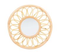CuddleCo Aria Rattan Acrylic Mirror, Nursery Shatterproof, Safe for Baby | Decorative, Handmade Wall Mounted