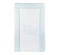 CuddleCo Baby Nappy Changing Mat - Waterproof, Anti-Roll Nursery Changing Table Topper with Curved Sides and Raised Edges - Little Prince Blue