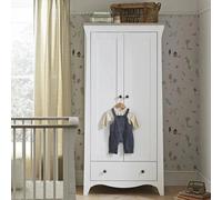 CuddleCo Clara 2 Door Double Wardrobe - White & Ash