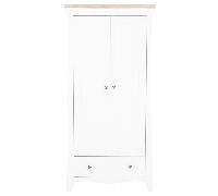 Cuddleco Clara Double Wardrobe - Satin White/Driftwood Ash