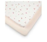 Cuddleco Cot Bed Sheets 2 Pack Ditsy Cherry